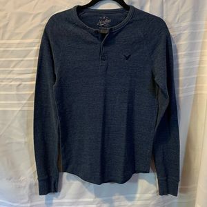 American Eagle Thermal Henley Long Sleeve Shirt